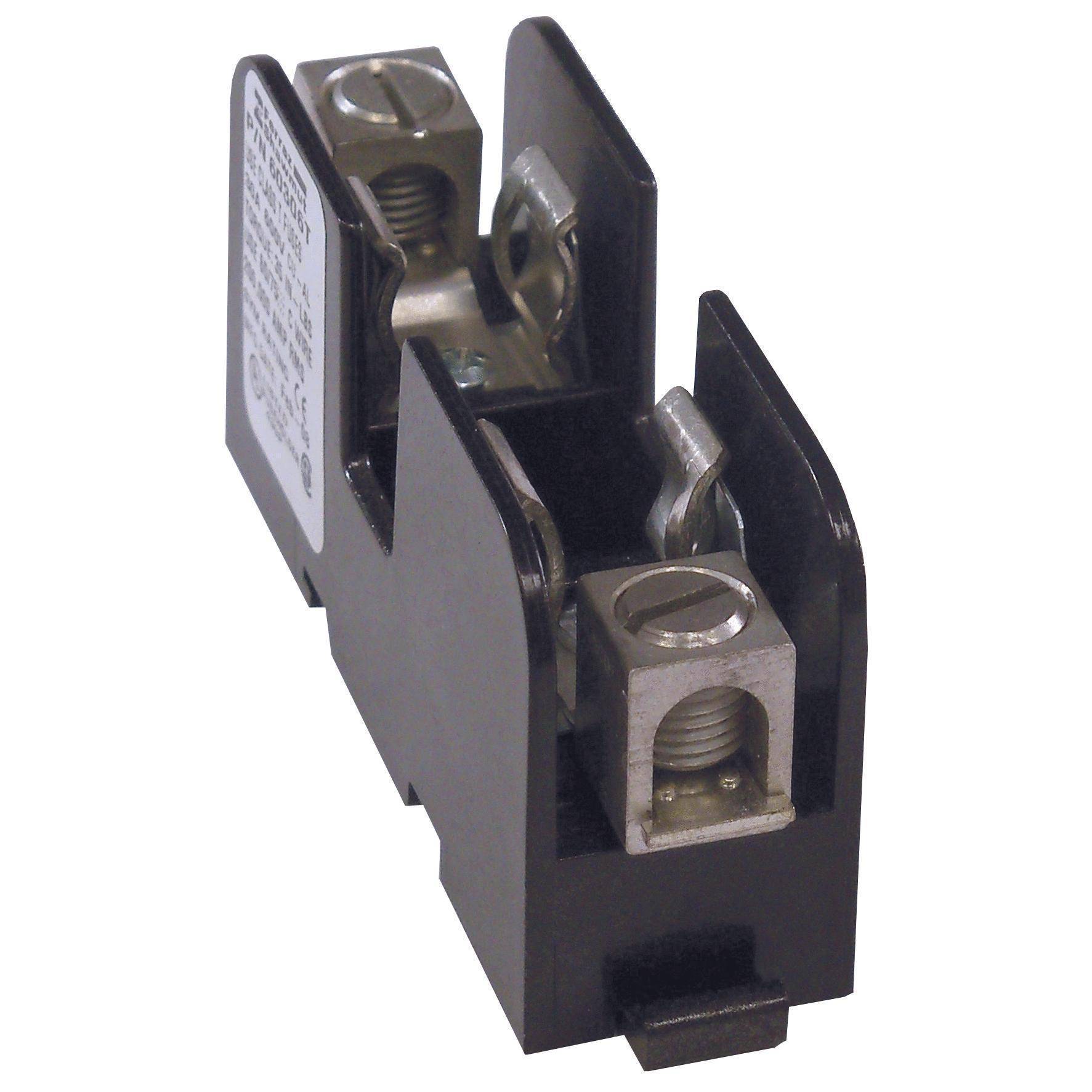 Mersen 60306T Open Style Fuse Block, 600 VAC/300 VDC, 30 A, Class: T, 14 to 2 AWG Wire, 1 Poles