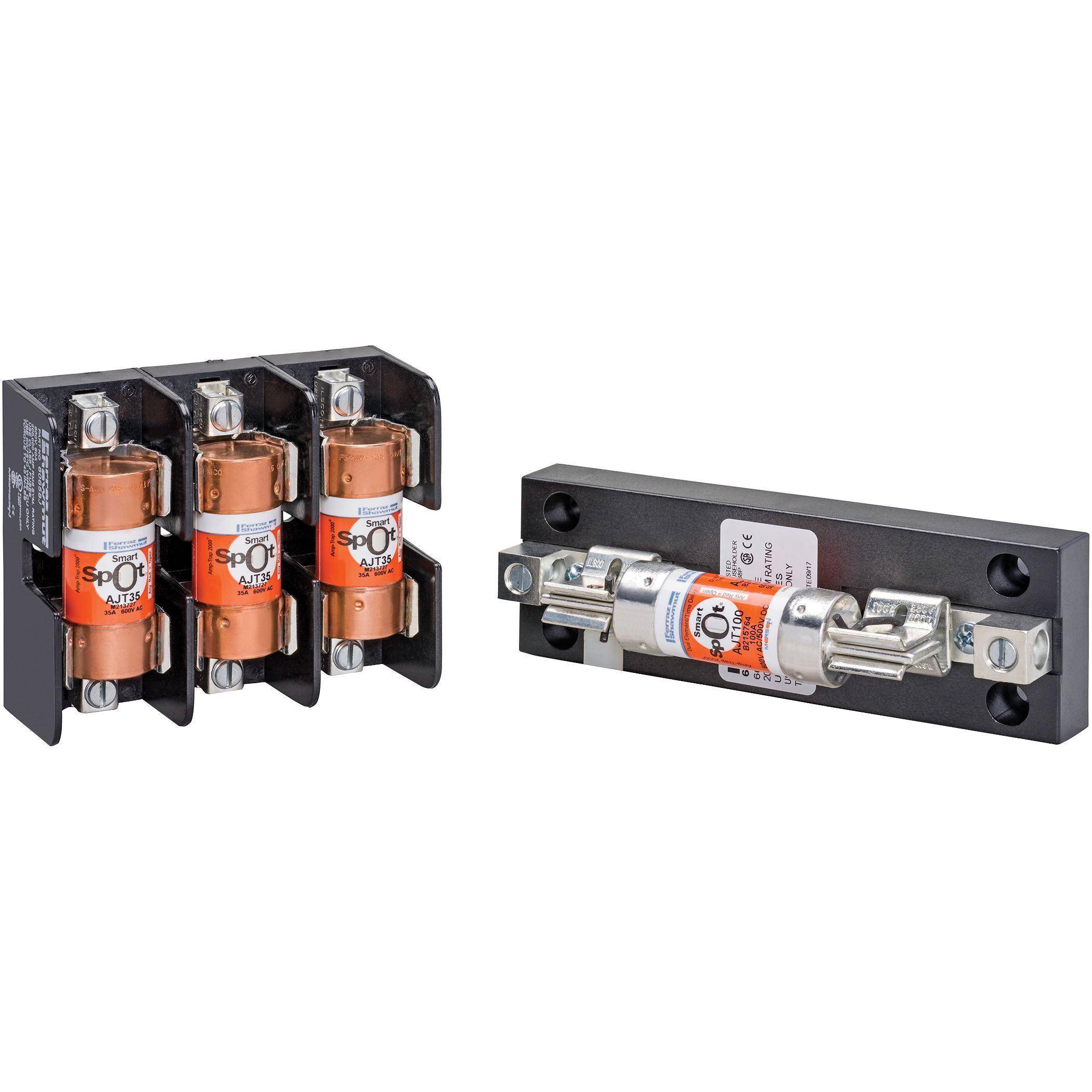 Mersen 60305SJ Adder Pole Open Style Fuse Block, 600 VAC/VDC, 30 A, Class: J, 14 to 2 AWG Wire