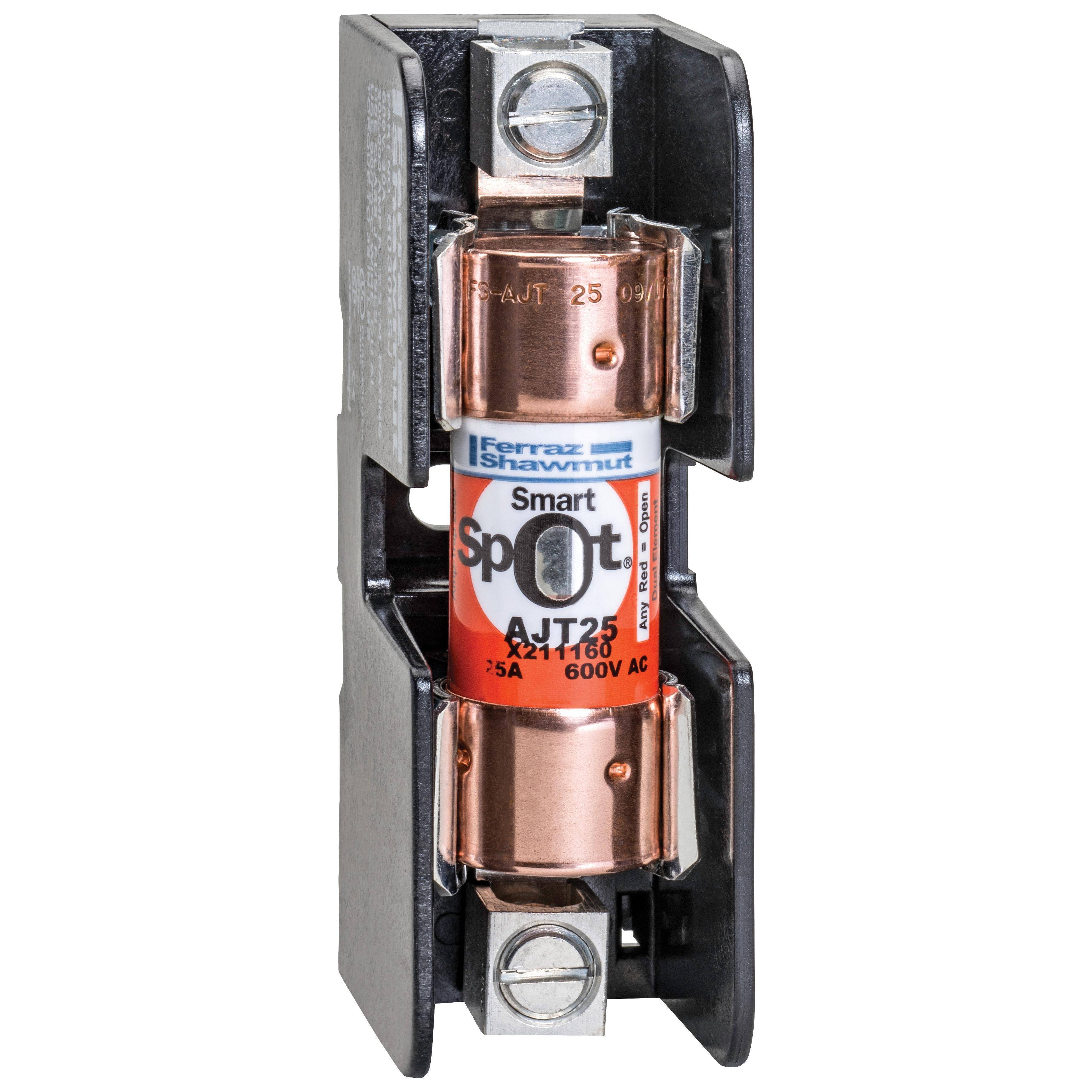 Mersen 60316SJ Open Style Fuse Block, 600 VAC/VDC, 30 A, Class: J, 14 to 4 AWG Wire, 1 Pole