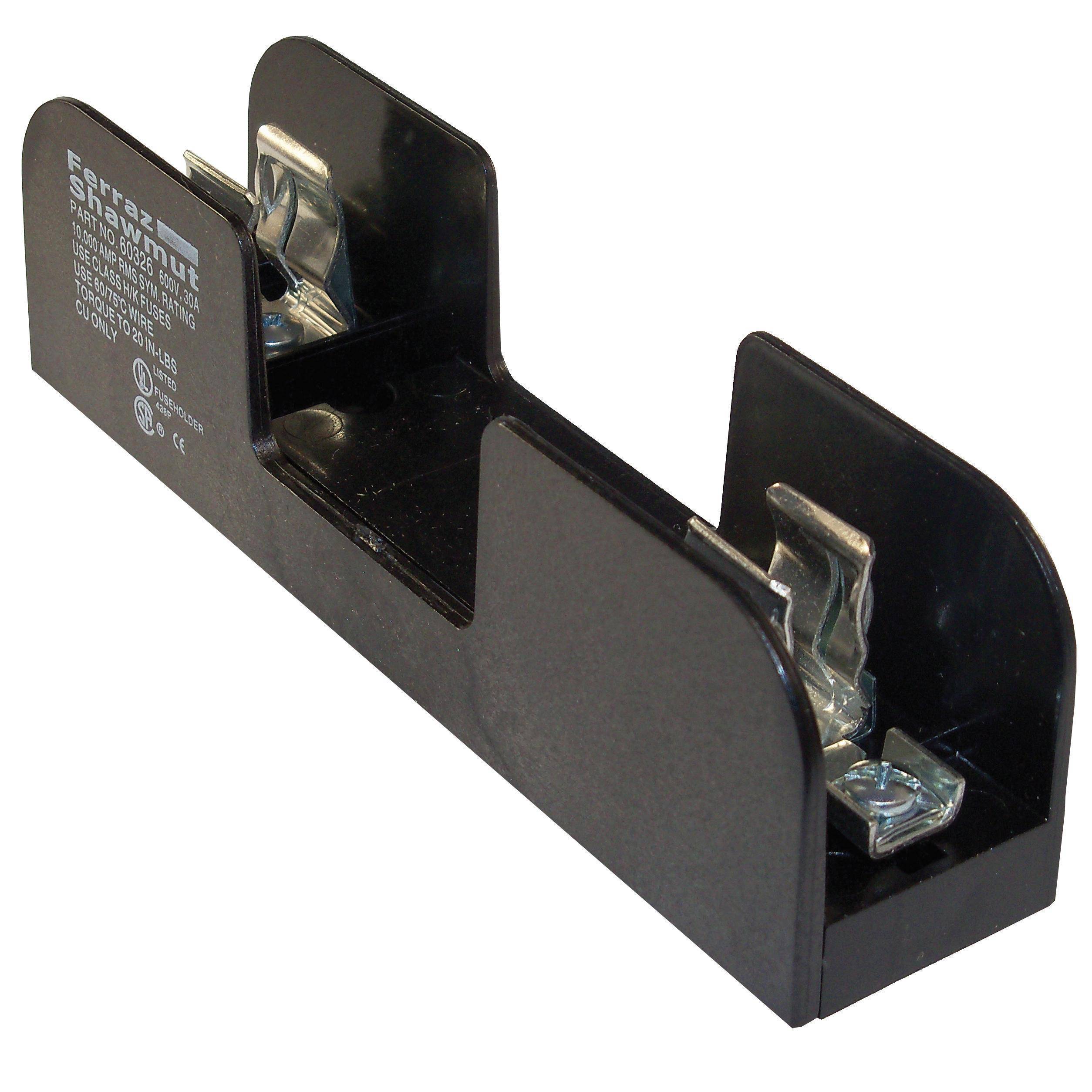 Mersen 60326 Open Style Fuse Block, 600 VAC/VDC, 30 A, Class: H/K, 14 to 10 AWG Wire, 1 Poles
