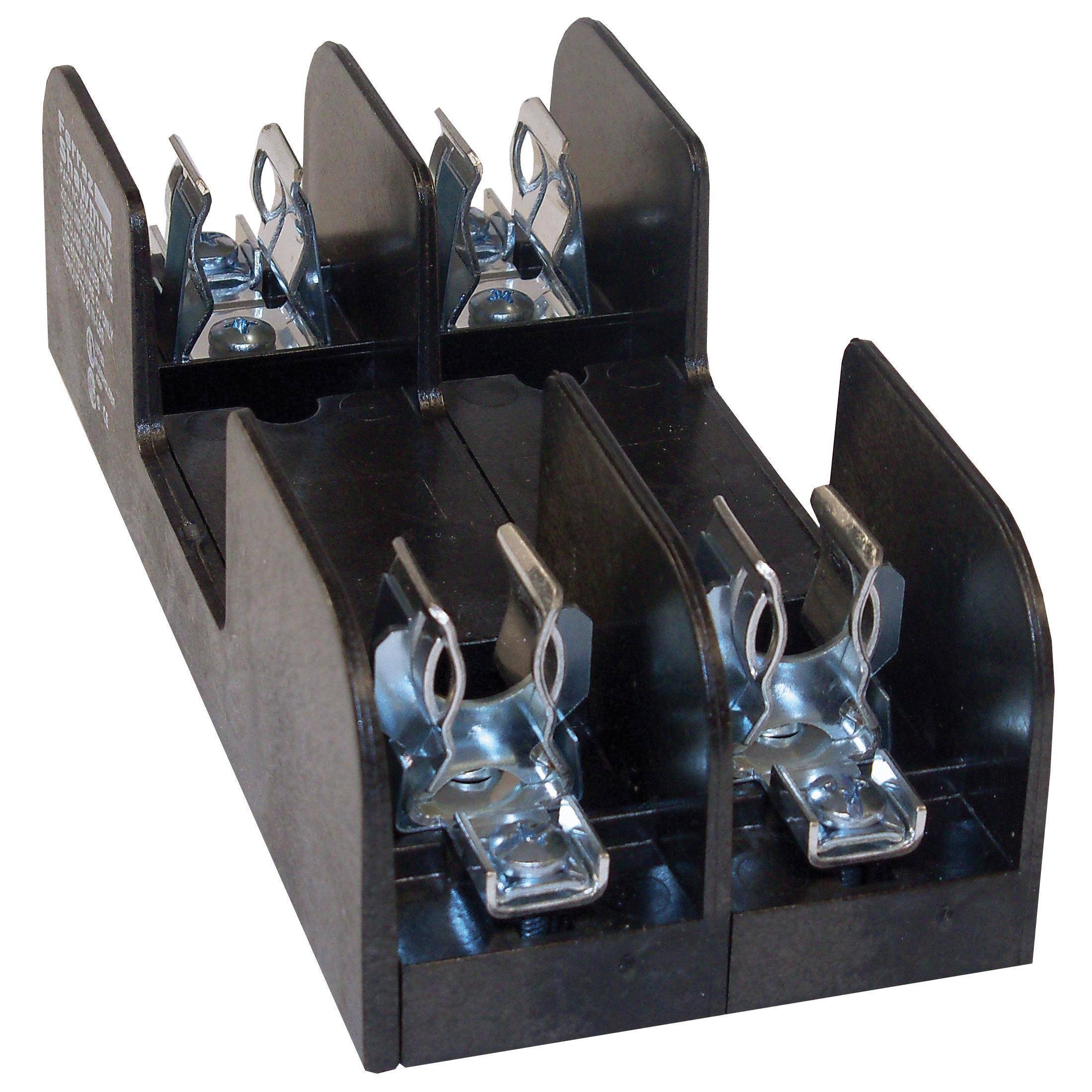 Mersen 60327R Open Style Fuse Block, 600 VAC/VDC, 30 A, Class R, 14 to 10 AWG Wire, 2 Poles