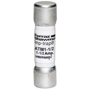 600 VAC/VDC, 1-1/2 A, Mersen EP ATM1-1/2 Amp-Trap® Midget Fuse, Ferrule Terminal, Fast Acting
