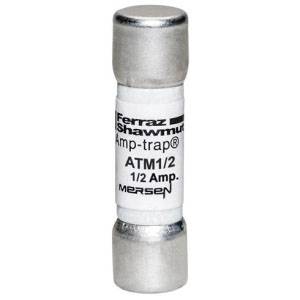 600 VAC/VDC, 0.5 A, Mersen EP ATM1/2 Amp-Trap® Midget Fuse, Ferrule Terminal, Fast Acting