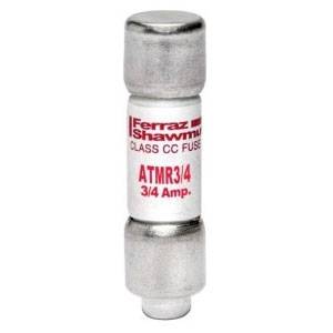 600 VAC/VDC 3/4 A, Class CC Rejection, Mersen EP ATMR3/4 Amp-Trap® Power Fuse, Fast Acting, Ferrule Terminal