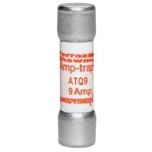 500 VAC, 9 A, Mersen EP ATQ9 Amp-Trap® Midget Fuse, Ferrule Terminal, Time Delay