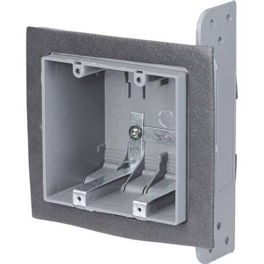 NuTek® 2-FWSW Non-Metallic Airtight Device Box, 33 cu-in Capacity, 2 Gangs, 4 in W x 2-3/4 in D x 3-3/4 in H