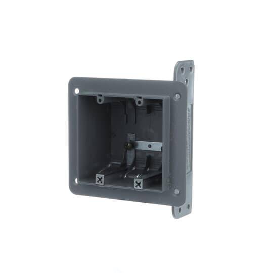 NuTek® 2-WSW Non-Metallic Device Box, 33 cu-in Capacity, 2 Gangs, 8 Knockouts, 4 in W x 2-3/4 in D x 3-3/4 in H