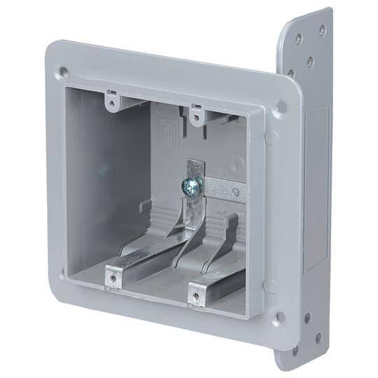 NuTek® 2-WSW Non-Metallic Device Box, 33 cu-in Capacity, 2 Gangs, 8 Knockouts, 4 in W x 2-3/4 in D x 3-3/4 in H