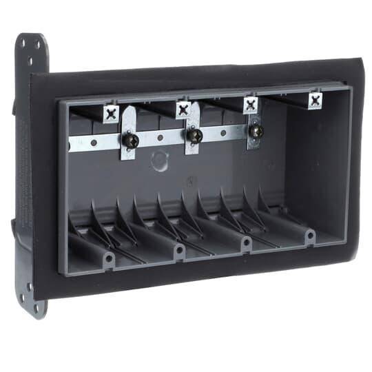 NuTek® 4-FWSW Airtight Device Box, Plastic, 67 cu-in, 4 Gangs, 3-3/4 in L x 7-5/8 in W x 2-3/4 in D