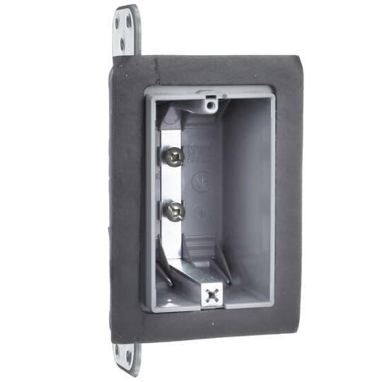 NuTek® F-WSW-US Non-Metallic Airtight Device Box, 18 cu-in Capacity, 1 Gangs, 4 Outlets, 3-3/4 in L x 2-1/4 in W x 2-3/4 in D