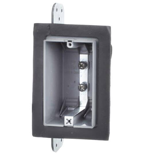 NuTek® F-WSW-US Non-Metallic Airtight Device Box, 18 cu-in Capacity, 1 Gangs, 4 Outlets, 3-3/4 in L x 2-1/4 in W x 2-3/4 in D