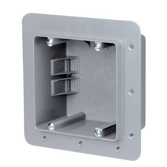 NuTek® WRD Non-Metallic Ceiling Box, Plastic, 61 cu-in Capacity, 2 Gangs, 4-11/16 in W x 3 in D x 4-11/16 in H