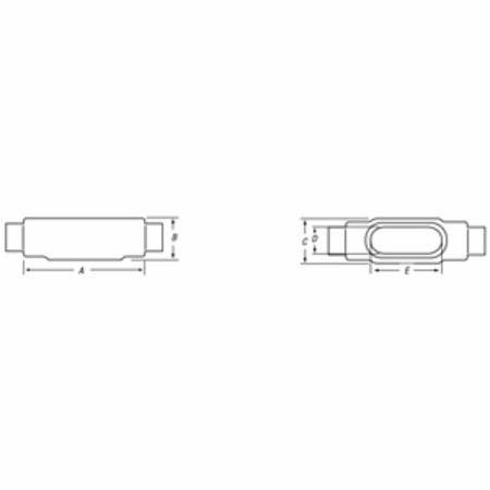 1/2" C Thomas & Betts Corporation C17-G BlueKote® Conduit Body