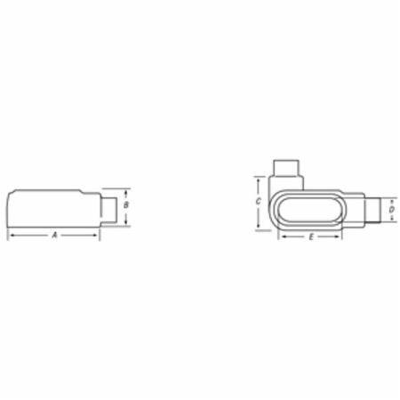 1-1/2" LL Thomas & Betts Corporation LL58-4X-G OCAL-BLUE® Conduit Body