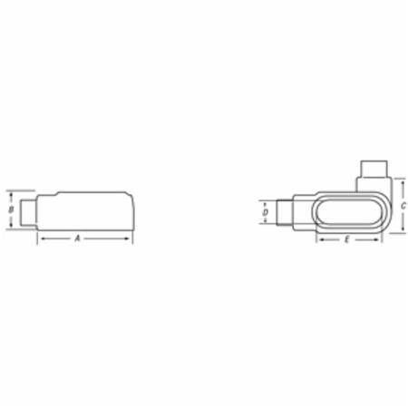 1" LR Thomas & Betts Corporation LR38-4X-G OCAL-BLUE® Conduit Body