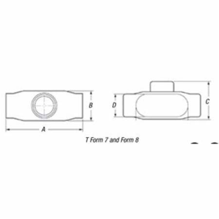 2" T Thomas & Betts Corporation T67-G OCAL-BLUE® Conduit Body