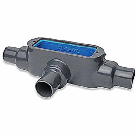 Ocal® OCAL-BLUE® TB28-4X-G Type TB Conduit Body, 3/4 in Hub, Form 8 Form, 9 cu-in Capacity, Iron, PVC Coated