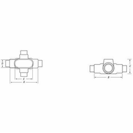3/4" X Thomas & Betts Corporation X28-4X-G OCAL-BLUE® Conduit Body