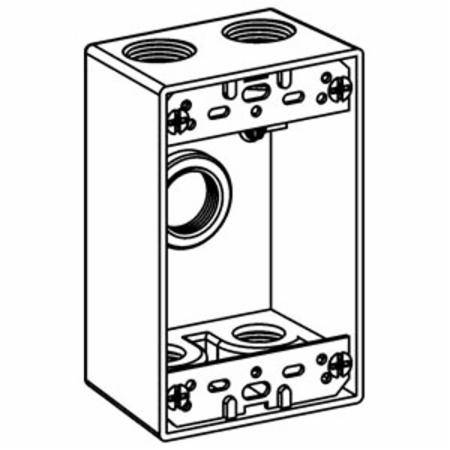Orbit Industries 1B50-5 Gang Box, Die Cast Copper-Free aluminum, 18.3 cu-in Capacity, 1 Gangs, (5) Outlets