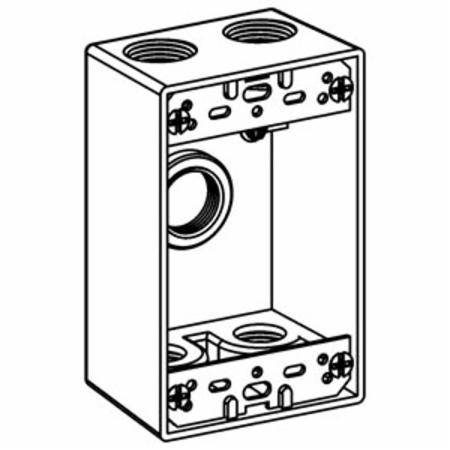 Orbit Industries 1B75-5 Gang Box, Die Cast Copper-Free aluminum, 18.3 cu-in Capacity, 1 Gangs, (5) Outlets