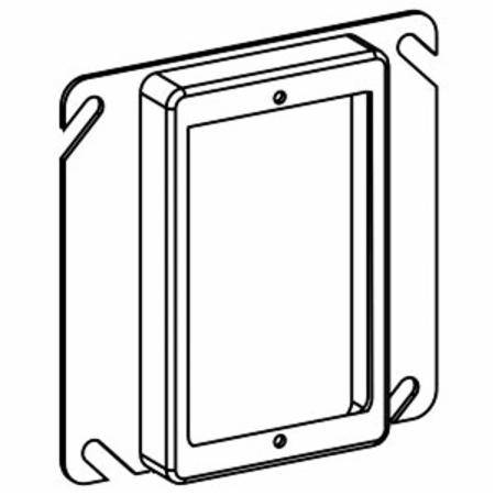 Orbit Industries 41050 1-Gang Square Mud Ring, 4 in W, 16 ga Sheet Steel, 1/2 in Raised