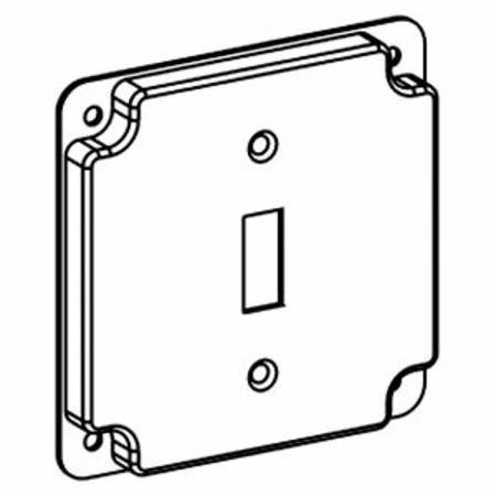 Orbit Industries 4401 Raised Square Box Cover, 4 in W, Receptacle/Switch Cover, 16 ga sheet steel