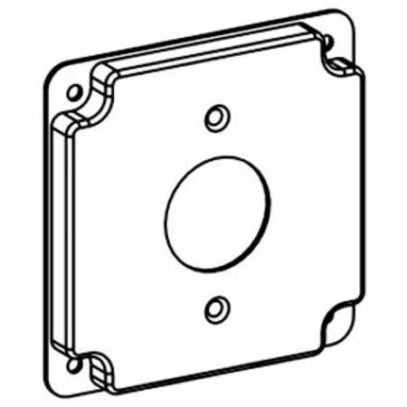 Orbit Industries 4403 Raised Square Box Cover, 4 in W, Receptacle/Switch Cover, 16 ga sheet steel