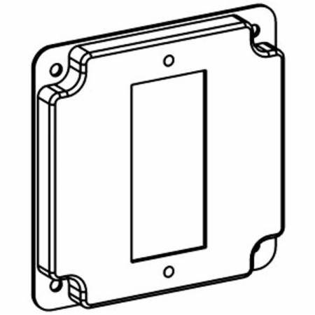 Orbit Industries 4404 Raised Square Box Cover, 4 in W, Receptacle/Switch Cover, 16 ga sheet steel