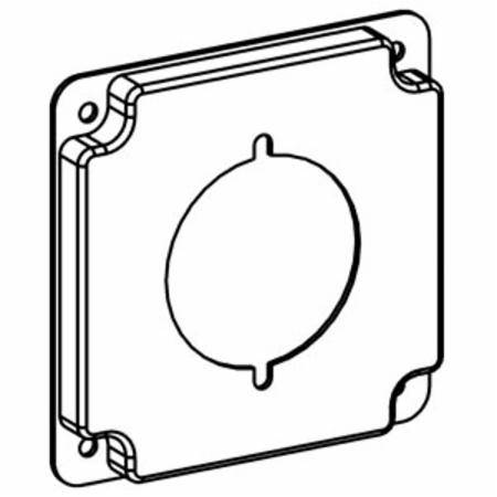 Orbit Industries 4407 Raised Square Box Cover, 4 in W, Receptacle/Switch Cover, 16 ga sheet steel