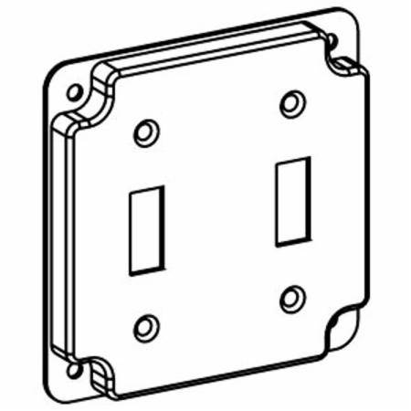 Orbit Industries 4411 Raised Square Box Cover, 4 in W, Receptacle/Switch Cover, 16 ga sheet steel