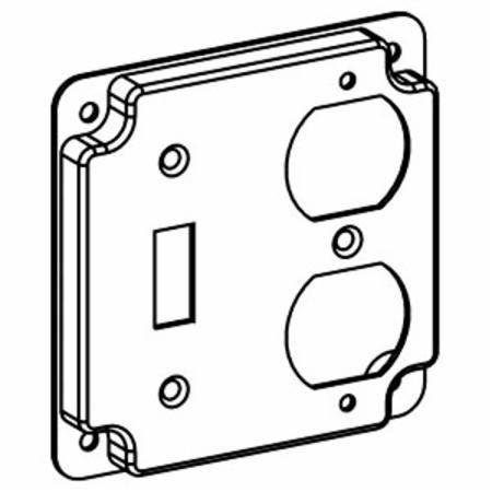 Orbit Industries 4412 Raised Square Box Cover, 4 in W, Receptacle/Switch Cover, 16 ga sheet steel