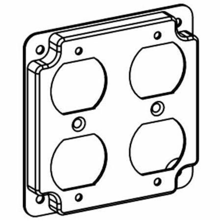 Orbit Industries 4422 Raised Square Box Cover, 4 in W, Receptacle/Switch Cover, 16 ga sheet steel