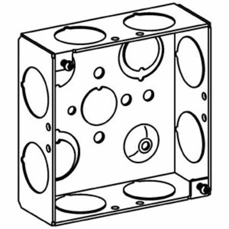 21 Cu Inch, 12-Knockout, Orbit Industries 4SB-75 Electrical Square Box