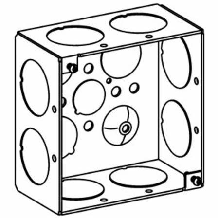 Orbit Industries 4SDB-100 Welded Square Box, 16 ga Sheet Steel, 30.3 cu-in Capacity, (12) Knockouts, 4 in H x 4 in W x 2-1/8 in D