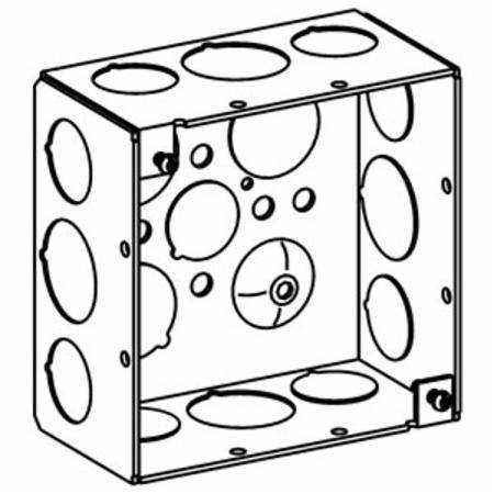 30.3 Cu Inch, 16-Knockout, Orbit Industries 4SDB-50/75 Electrical Square Box