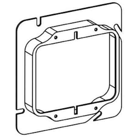Orbit Industries 52058 2-Gang Square Mud Ring, 4-11/16 in W, 16 ga Sheet Steel, 5/8 in Raised