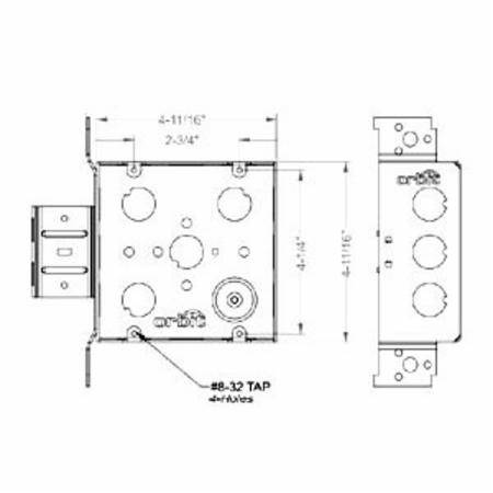 49.4 Cu Inch, 12-Knockout, Orbit Industries 5SLB-2MKO Electrical Square Large Box