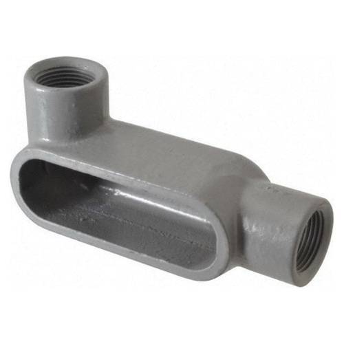 O-Z/Gedney UNILETS™ LL107 Type LL Conduit Outlet Body, 4 in Hub, Form 7 Form, 244 cu-in Capacity, Grayloy Iron, Aluminum Enamel/Zinc Electroplated