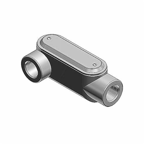Ocal® OCAL-BLUE™ LR107-B Type LR Conduit Body, 4 in Hub, Form 7 Form, 243 cu-in Capacity, Iron, PVC Coated