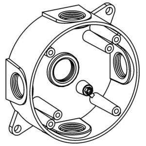 15.8 Cu Inch 1/2" Hub, Orbit Industries Inc. RB50-5-BR Weatherproof Outlet Box