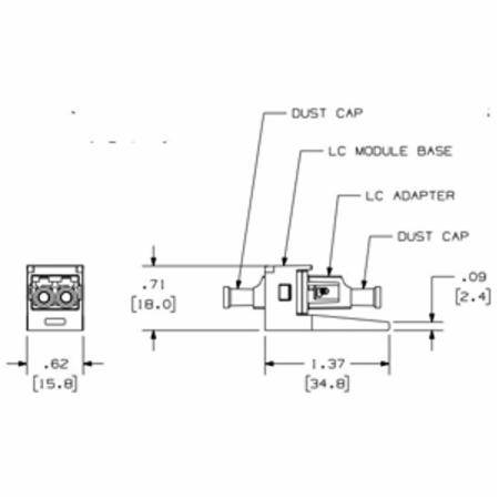 Panduit CMDSAQLCZBL Mini-Com® Fiber Optic Adapter Module