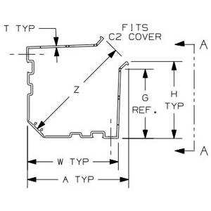 4.4" x 3.57" x 6' Panduit CWD3LG6 PanelMax™ Wiring Duct, Light Gray