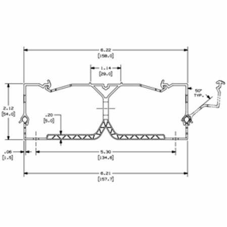 6.25" x 2.15" x 6' Panduit DRD22WH6 Panduct®, PanelMax™ Wiring Duct, White