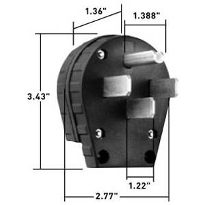 125/250 VAC 30/50 A 14-30P/14-50P, Legrand North America LLC 3867 Straight Blade Dual Power Attachment Plug, Black