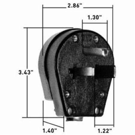 250 VAC 30/50 A 6-30P/6-50P, Legrand North America LLC 3869 Straight Blade Dual Power Attachment Plug, Black
