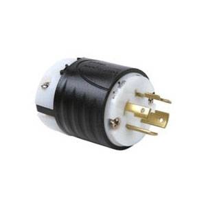 EATON Ultra Grip™ L1520P Ultra Grip Locking Plug, 250 V, 20 A, 3 Poles, 4 Wires, Black