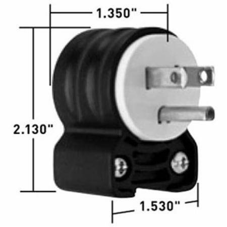 125 VAC 15 A, Legrand North America LLC PS5266SSAN Straight Blade Plug, Black/White