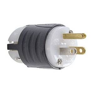 125 VAC 15 A, Legrand North America LLC PS5266XGCM Straight Blade Plug, Black/White