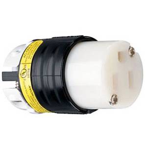 200 VAC 15 A, Legrand North America LLC PS5269XGCMCCV4 Straight Blade Connector, Black and White