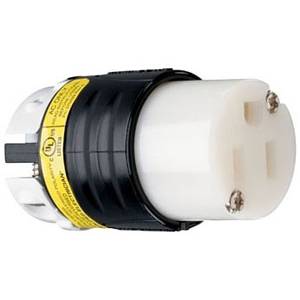 125 VAC 15 A 5-15R, Legrand North America LLC PS5269XGCM Straight Blade Connector, Black/White